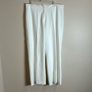 Joanna Hope White Wide‎ Leg Trouser Pants Flowy High Rise